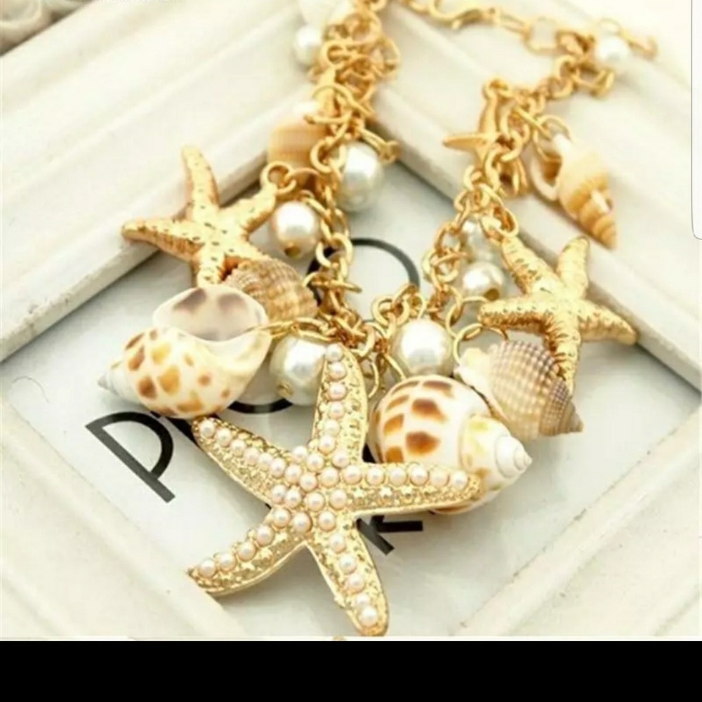 LUCKY Star Fish , Sea Shell Bracelet